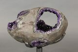 Deep Purple Amethyst Geode With Rotating Stand #227748-4